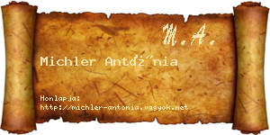 Michler Antónia névjegykártya